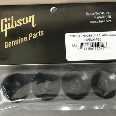 Gibson PRMK-020 Top Hat Knobs With Metal Insert Black/Gold image 3
