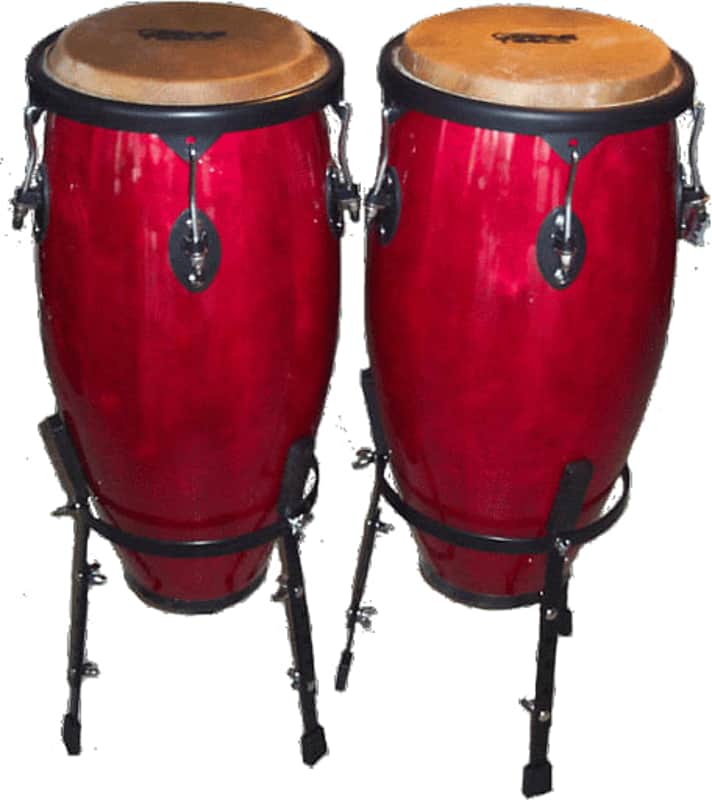 Groove Tools CONGA-SATZ 11" + 11 3/4", weinrot,toller, kraftvoller Sound, stabil rot image 1
