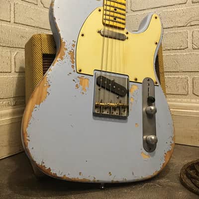 USA Relic Tele Style Electric Guitar Road Worn Blue by Nate's Relic Guitars image 1