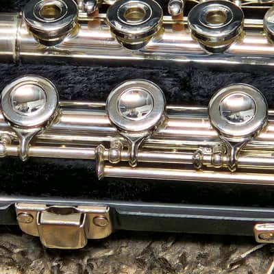 Selmer Omega flute - sterling silver, gold engraved lip plate, open hole, low B image 9