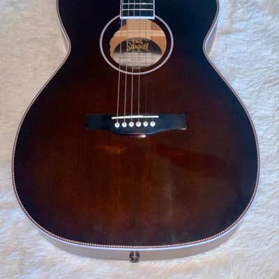 Seagull Artist Mosaic CH CW GT EQ Bourbon Burst Electric acoustic cutaway guitar made in Canada skb Hardshell case image 4