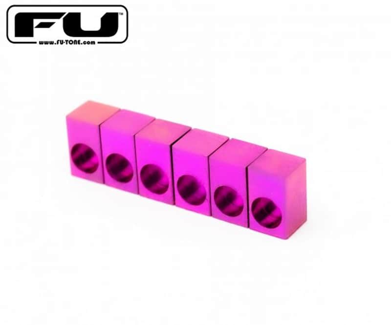 FU-Tone Titanium Saddle Insert For Locking Tremolo Purple Anodized - 6 String Set - Made In USA! image 1
