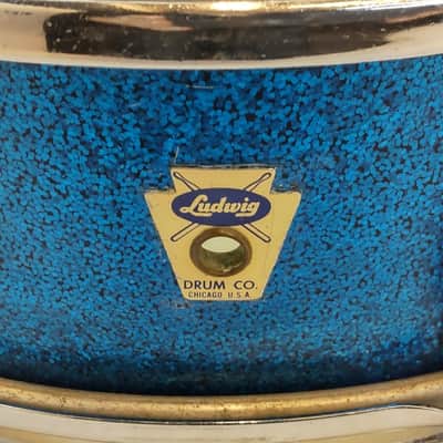 Ludwig 1960's Trans-Badge "Jazz Festival"14"×5" " Blue Sparkle" 1960's image 2