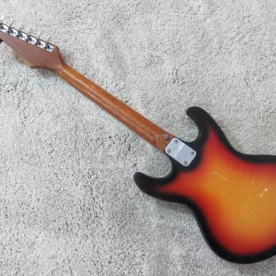 Vintage 1960s Teisco Audition Sunburst Guitar 1 Pick Up Gold Foil Small Body image 8