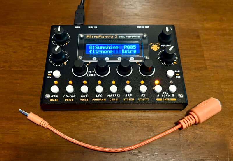 Audiothingies Micromonsta 2 Dual Polyphonic Synthesizer - Black image 1