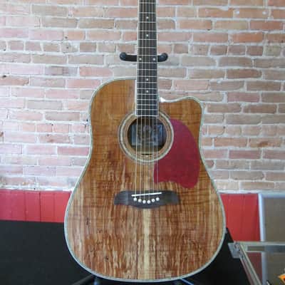 Oscar Schmidt OG2CE-SM Deep Dreadnought Cutaway w/ Electronics Spalted Maple