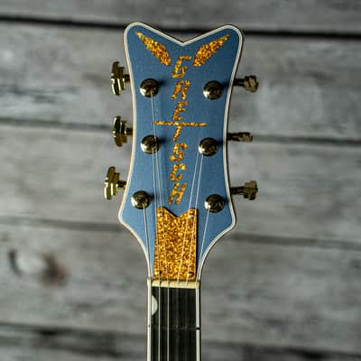 Gretsch Pro Falcon Hollow Body with String-Thru Bigsby and Gold Hardware - Ebony Fingerboard, Cerulean Smoke image 9