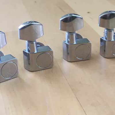 6 Fender CHROME Tuners Inline 2pin F Logo (Non Staggered) NOS American Standard image 6