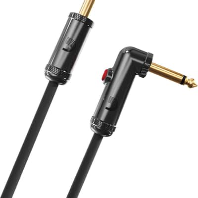 Accessories Custom Series Circuit Breaker Guitar Cable - Latching Kill Switch Instrument Cable with ¼ Inch Ends - On/Off Switch for Silent Instrument Changes - Right Angle, 10 feet image 1