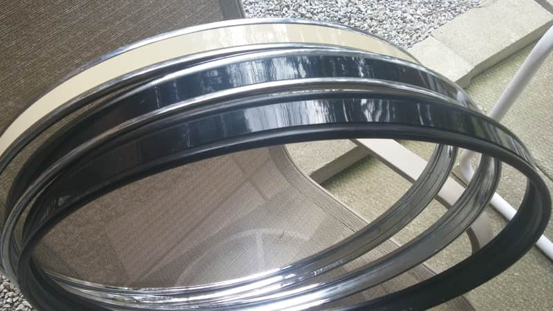 Pearl 22" Bass Drum Hoop Metal / Chrome / Black / White Inlay PARTS 3 Different image 1