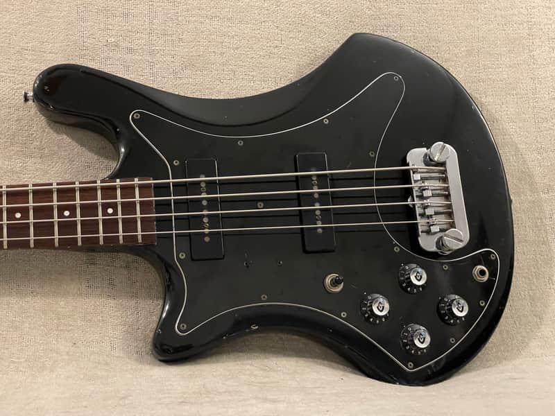 1979 Guild B-302 Left Hand Black 34” Scale Electric Bass Made In USA Rare Hard To Find Lefty - Video Demo image 1