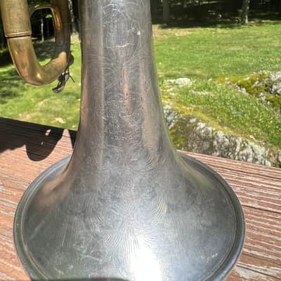 Conn “Conqueror” Cornet – C.G. Conn Elkhart IN – Silver Plate – Serial #109438 – ca. 1908 – Complete with Original Case & Mouthpiece image 14