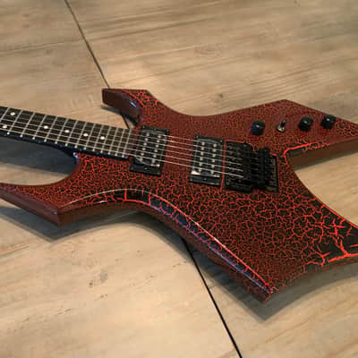 2022 B.C. Rich Limited Edition Stranger Things "Eddie's" Warlock Red Crackle image 3