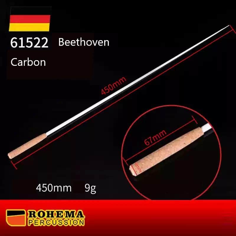 Rohema Beethoven Carbon Conductor Baton - Cork Handle, 450mm image 1