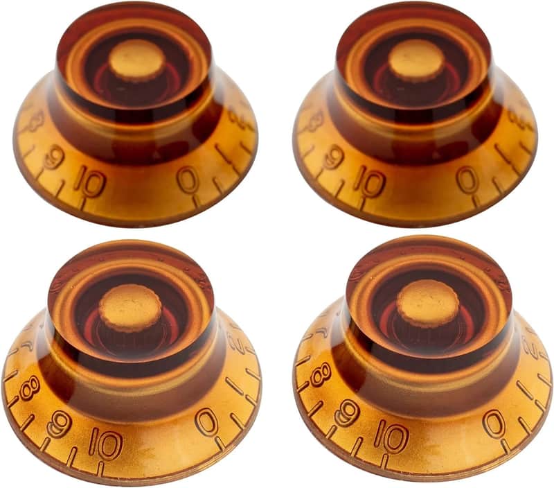 4-Piece Guitar Speed Control Knobs Volume Tone Knobs Top Hat Knob for LP SG ES, Gold image 1