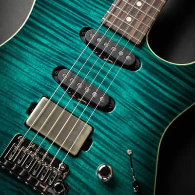 Tom Anderson Drop Top Transparent Teal Burst (06-26-24A) image 9