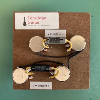 The 59 Les Paul Prewired  Wiring Harness  PIO Tone Caps Short Shaft Pots Gibson Epiphone Les Pauls image 1