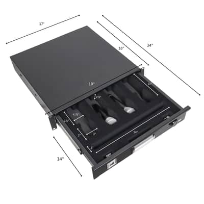 ProX T-2RD-18-WMF | 2U Rack Drawer with MIC Foam | Built-in Combo Lock & Steel Design image 5