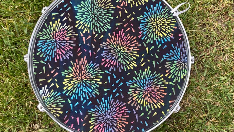 14" reversible cloth drum cover - partial mute - dampener - compare to Drum Tortillas and Big Fat Snare image 1