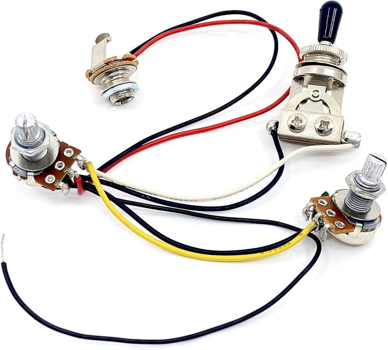 Wiring Harness for Guitars - 1 Volume, 1 Tone, 3-Way Toggle Switch & Jack image 1