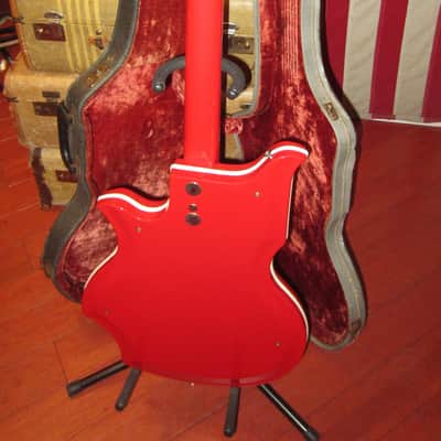 Vintage 1962 National Glenwood 95 USA Map Guitar Red w/ Original Case image 4