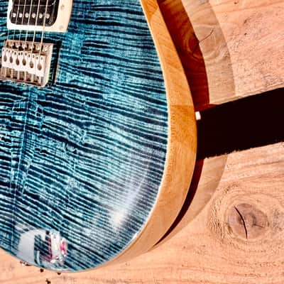 PRS GUITARS LEFTY CUSTOM 24 Super Curly Top  ZURDA GAUCHER SLATE BLUE (Matched Flame Top) S/N : CTI HO45477 image 20