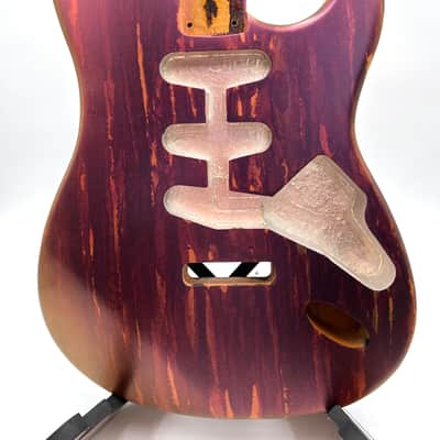 Warmtone Custom Guitars Strat Style Guitar Body “Metallic Purple Pour” image 2