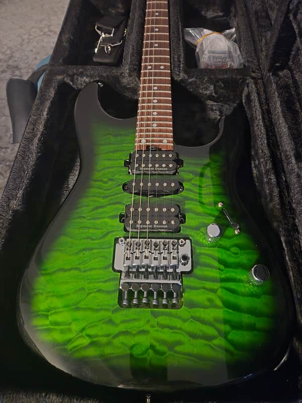 Charvel MJ San Dimas Style 1 HSH FR PF QM 2020 - Present - Transparent Green Burst image 1