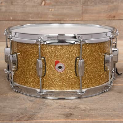 Barton Drum Co. Maple 6.5x14 Snare Drum Ginger Sparkle USED image 1