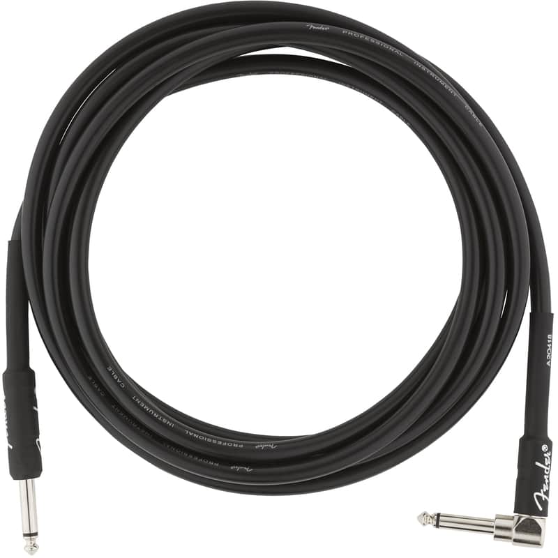 Mint Fender Professional Series Instrument Cable, Straight-Angle, 10', Black image 1