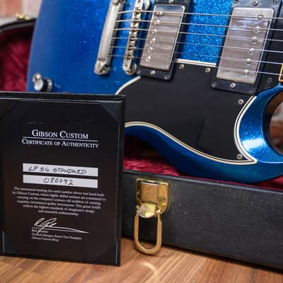 Gibson Custom Shop Les Paul SG Standard Blue Sparkle 2008 w/OHSC image 11