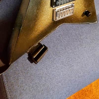 Custom Full size "Mini" Flying V Black and Gold sparkle image 8