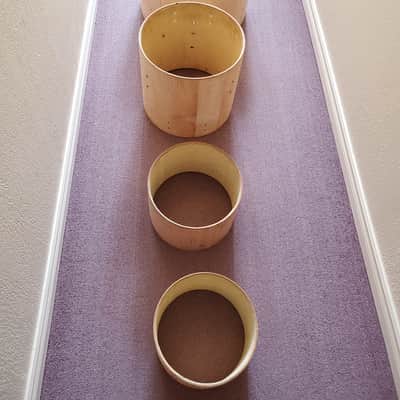 Vintage 1971 PEARL 3pc*President* Wood & Fiberglass Shells 22x14,13' & 12' Great Project image 3