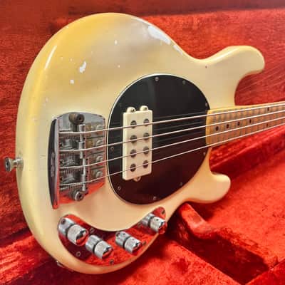 Ernie Ball Music Man Stingray Bass  1987 - Rare White w/ Figured Maple Neck image 1