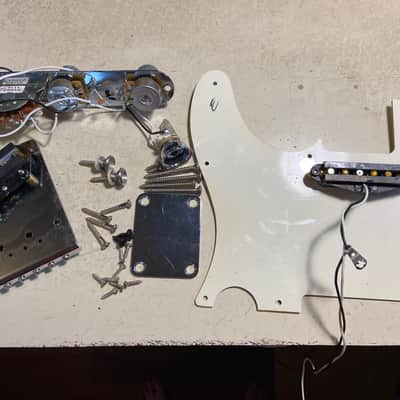 MIM Fender Standard Tele Telecaster Pickups Pickguard 6 Saddle Bridge Control Plate image 4