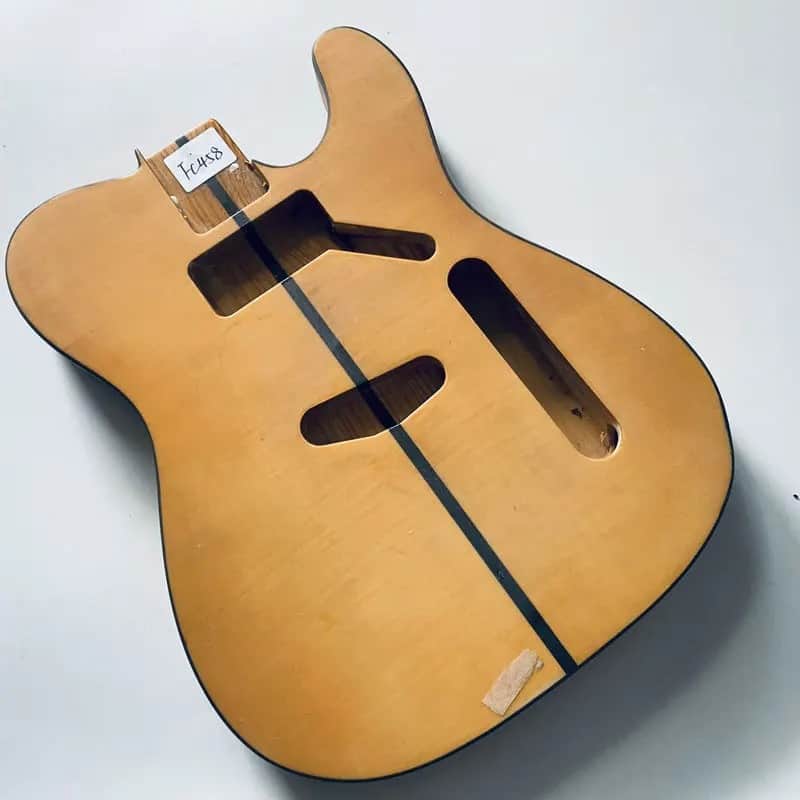 Unknown Solid Ash Telecaster Tele Style Guitar Body, Maple Top