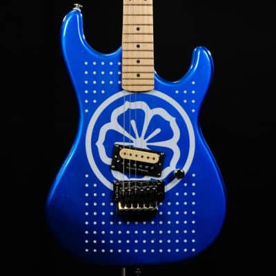 Used Kramer Baretta Custom Graphics "White Lotus" - White Lotus Candy Blue image 1