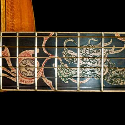 Blueberry Handmade Jumbo Acoustic Guitar Dragon Motif image 5