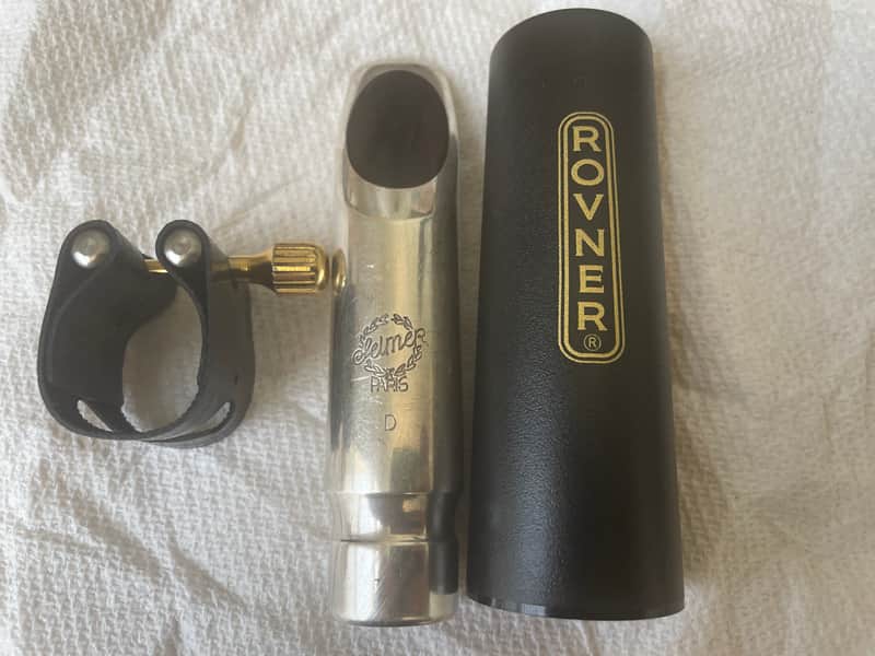 Rare Vintage Selmer Paris Metal Jazz D Tenor Sax Mouthpiece with Rovner Light Ligature and Cap image 1