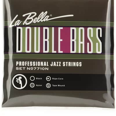 La Bella 7710N Black Nylon Tape Wound Double Bass String Set Bundle with D'Addario Humiditrak Bluetooth Hygrometer with Humidity/Temperature Sensor image 3