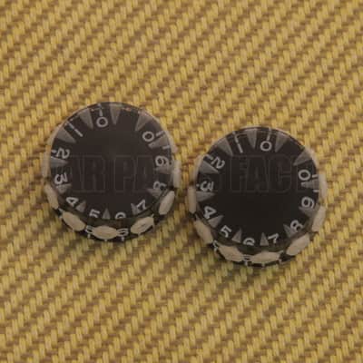 PK-KN021 (2) Black Metric 1-10 Speed Knobs 6mm w/ Plastic Grips Guitar/Bass