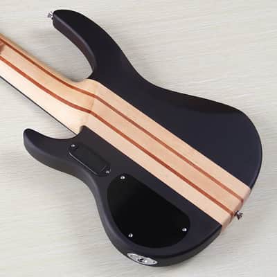 Black Fretless 6 String Electric Bass, Wenge Wood Body with Maple Neck Through image 5