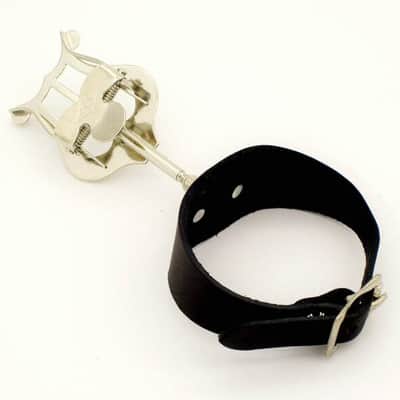 The AP&M Original Genuine Leather Wrist Strap-On Flutist Nickel Plated Lyre Folio-Clip for Marching Music Performance image 2