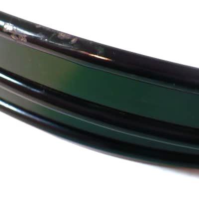 22" Metal Bass Drum Hoops / Pair / Black with Green Wrap Inlay image 4