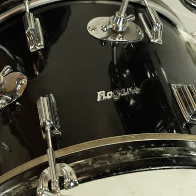 1960s Rogers Jet Black Pearl "Headliner" 14x20 9x13 and 16x16 Drum Set image 6