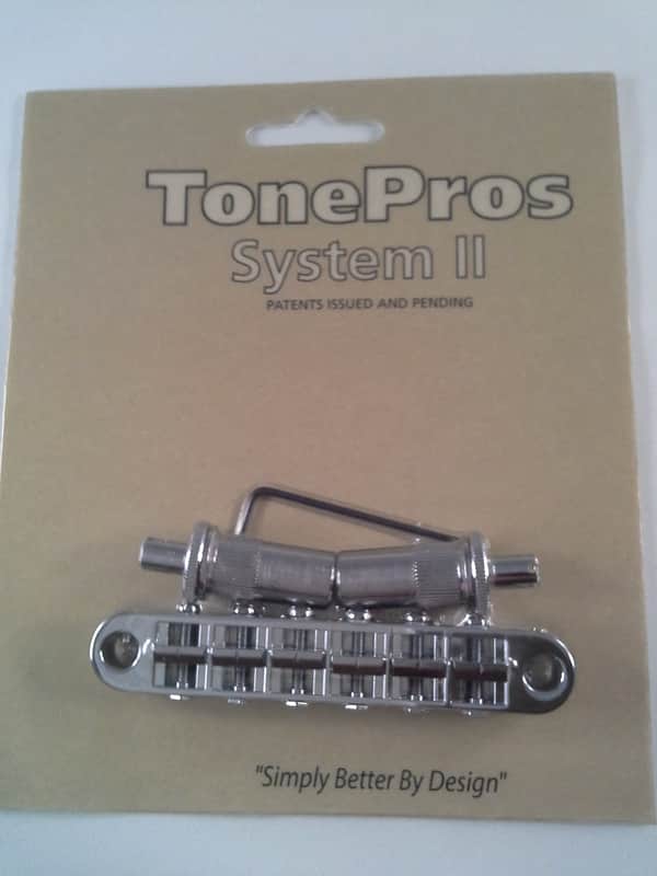 TonePros T3BT-C Standard Metric Tune-O-Matic Bridge with Notched Saddles image 1