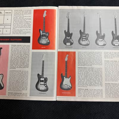 Fender Catalog Brochure 1965 1966 Stratocaster telecaster Jaguar precision jazz bass Jazzmaster Esquire Bass V VI Mustang Deluxe Princeton Reverb image 4