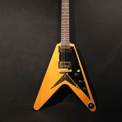 1981/82 Gibson Flying V Heritage Korina Reissue in korina blonde with original case. image 1