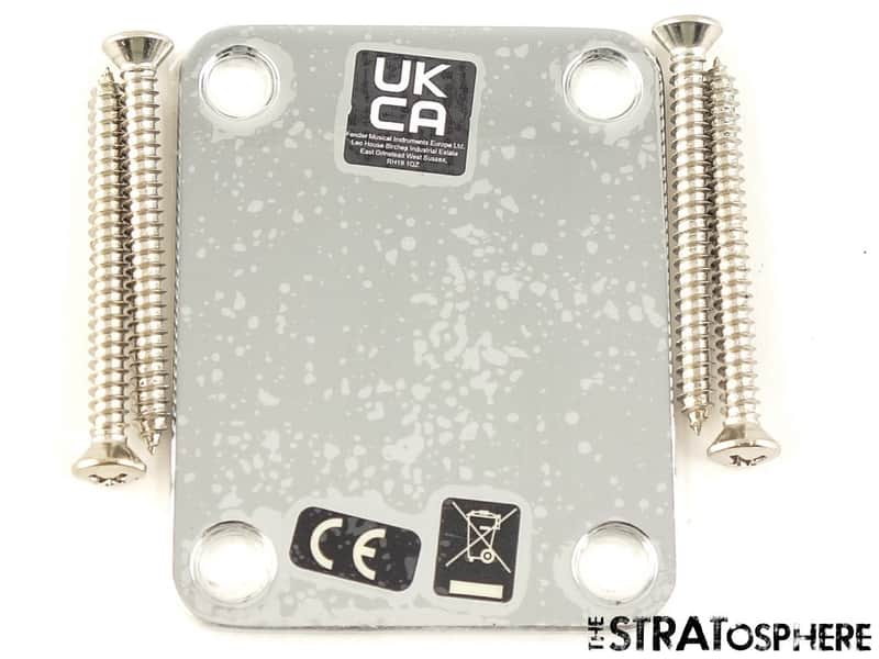 Fender Vintera III Mid 60s Mustang NECK PLATE, & Bolts image 1