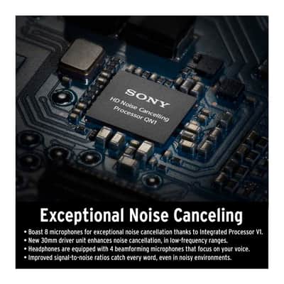 Sony WH-1000XM5 Wireless Noise Canceling Over-Ear Headphones (Black) Bundle image 3